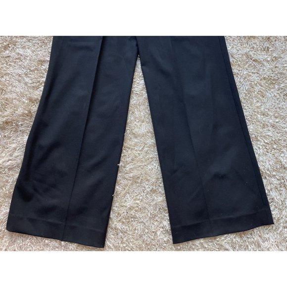 Ralph Lauren Black Label Wool Wide Leg Dress Pants Womens Size 12 Black Stretch - Picture 6 of 11